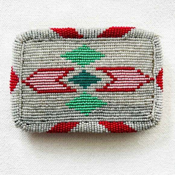 VINTAGE Southwestern Hand Beaded XL Belt Buckle Unisex Western Native - Picture 4 of 6
